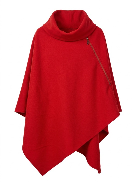 Jackets & Blazers - Artisan Custom Tailored Red Poncho | Handmade in Iran | Fits S/M